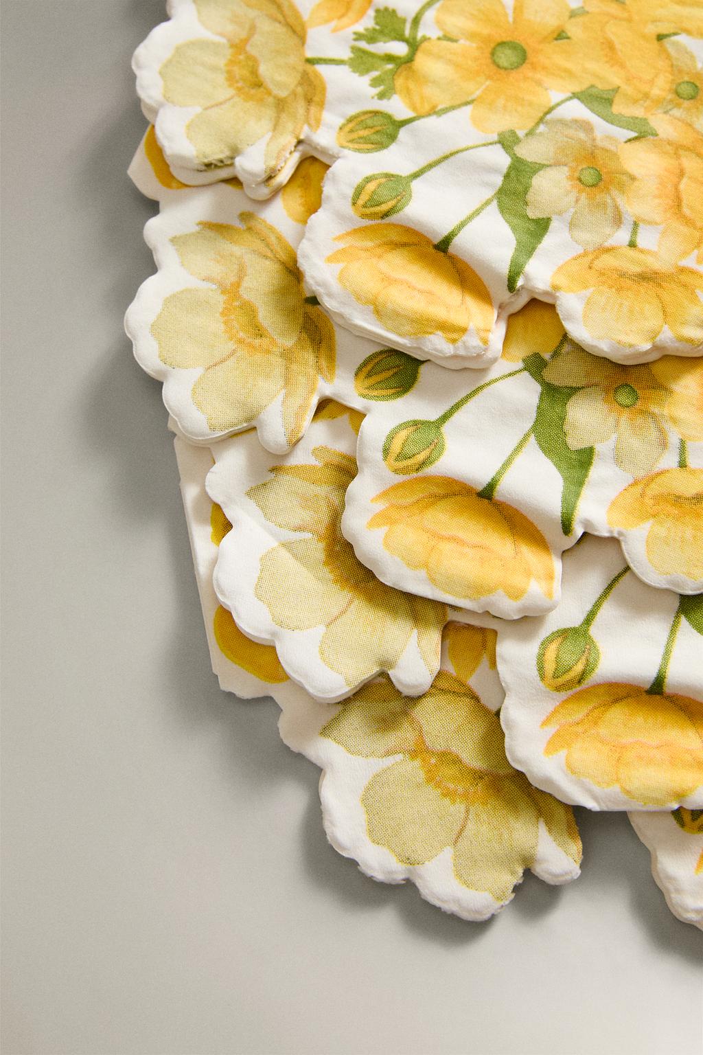 Набор бумажных салфеток с цветочным дизайном (набор из 20 штук)