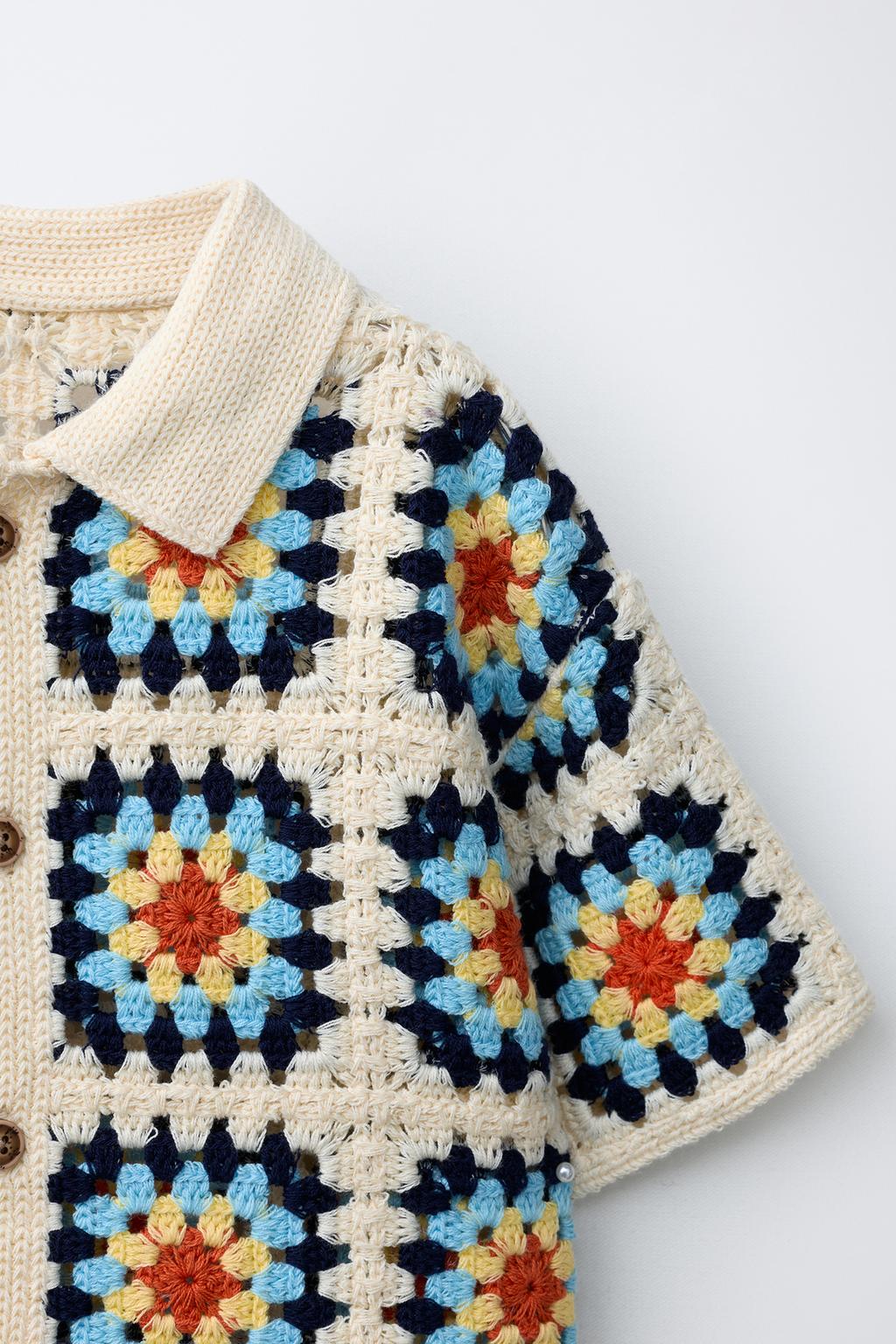 РУБАШКА ИЗ КРУЖЕВА КРОШЕ