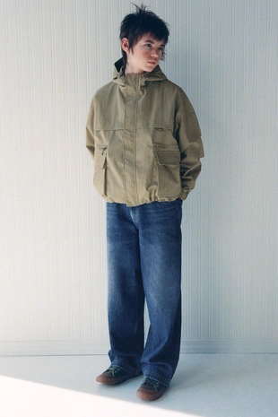 Короткая парка с карманами- Заказать в России