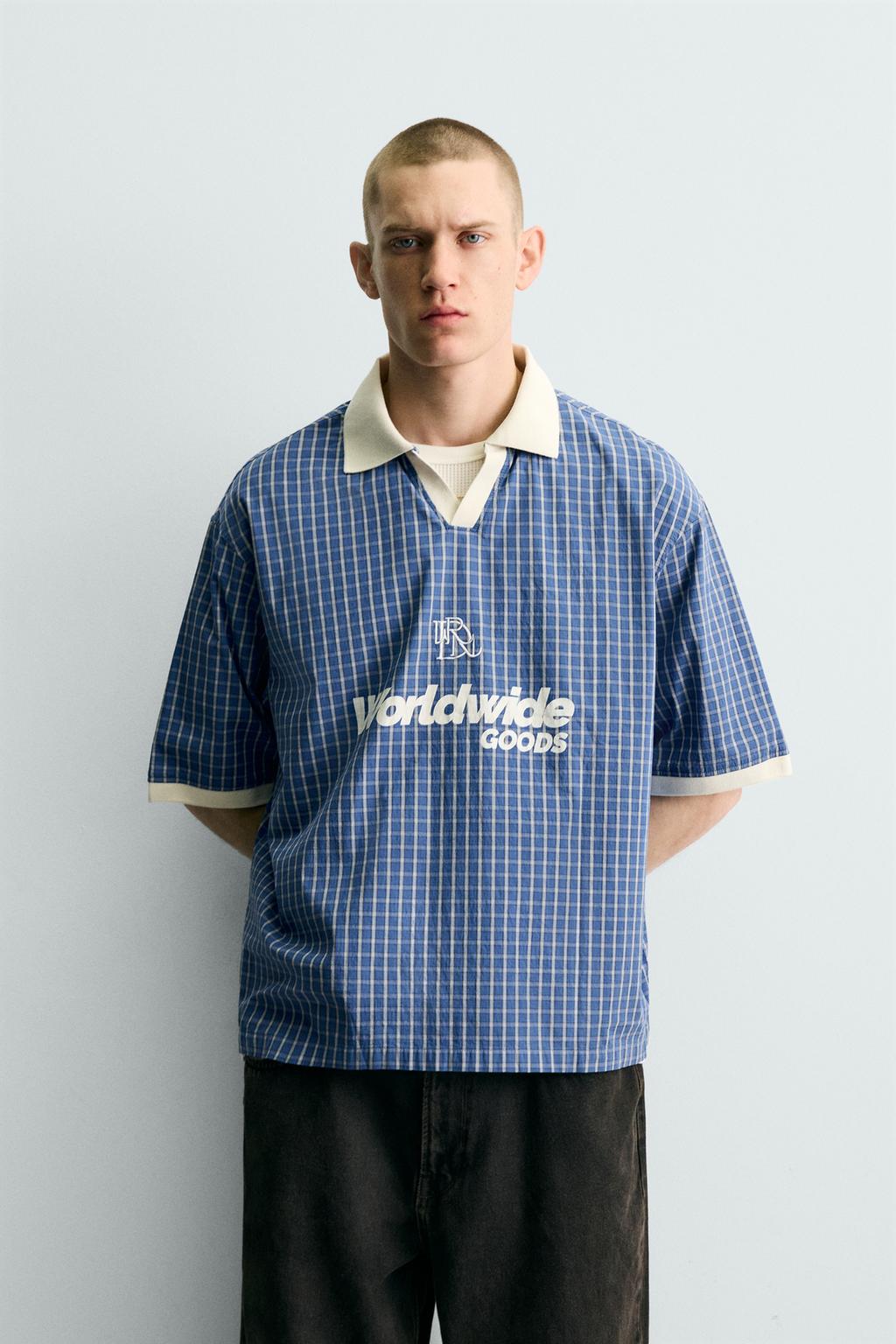 УКОРОЧЕННАЯ РУБАШКА ПОЛО С ПРИНТОМ