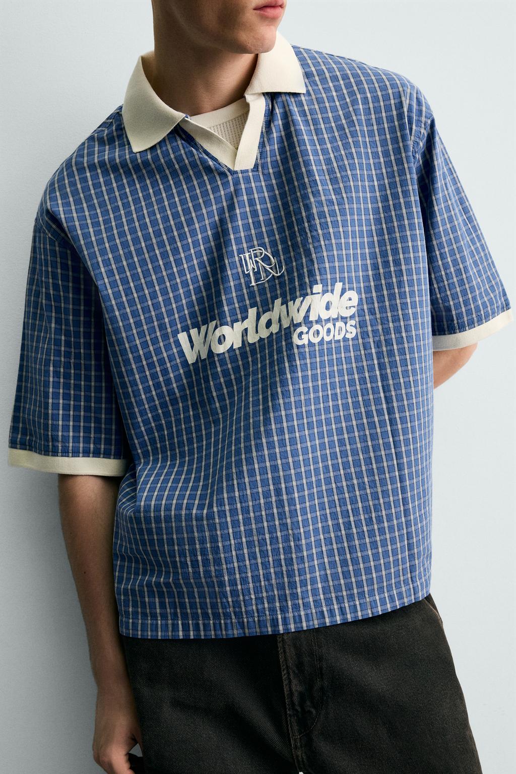 УКОРОЧЕННАЯ РУБАШКА ПОЛО С ПРИНТОМ