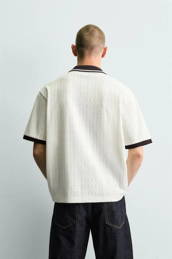 ВЕРТИКАЛЬНОЕ ПОЛО JACQUARD С ВЫШИВКОЙ