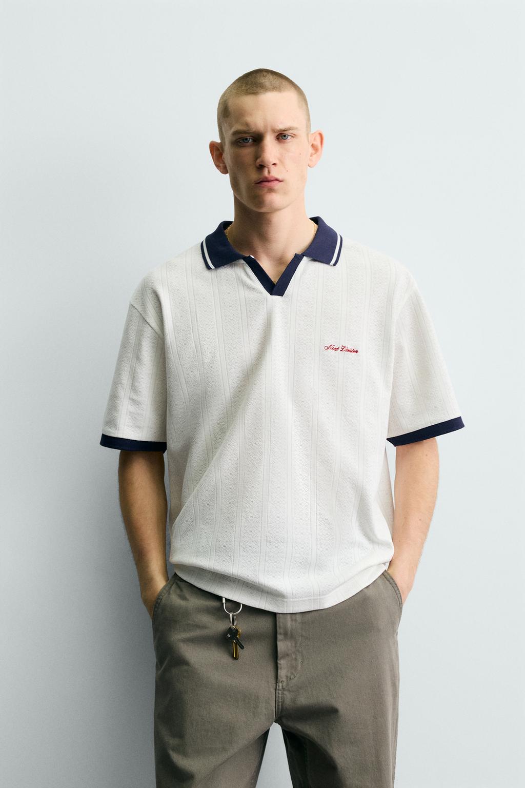 ВЕРТИКАЛЬНОЕ ПОЛО JACQUARD С ВЫШИВКОЙ