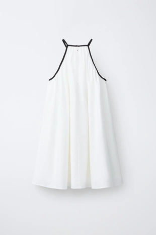 Платье с горловиной халтер и бантом- Заказать в России