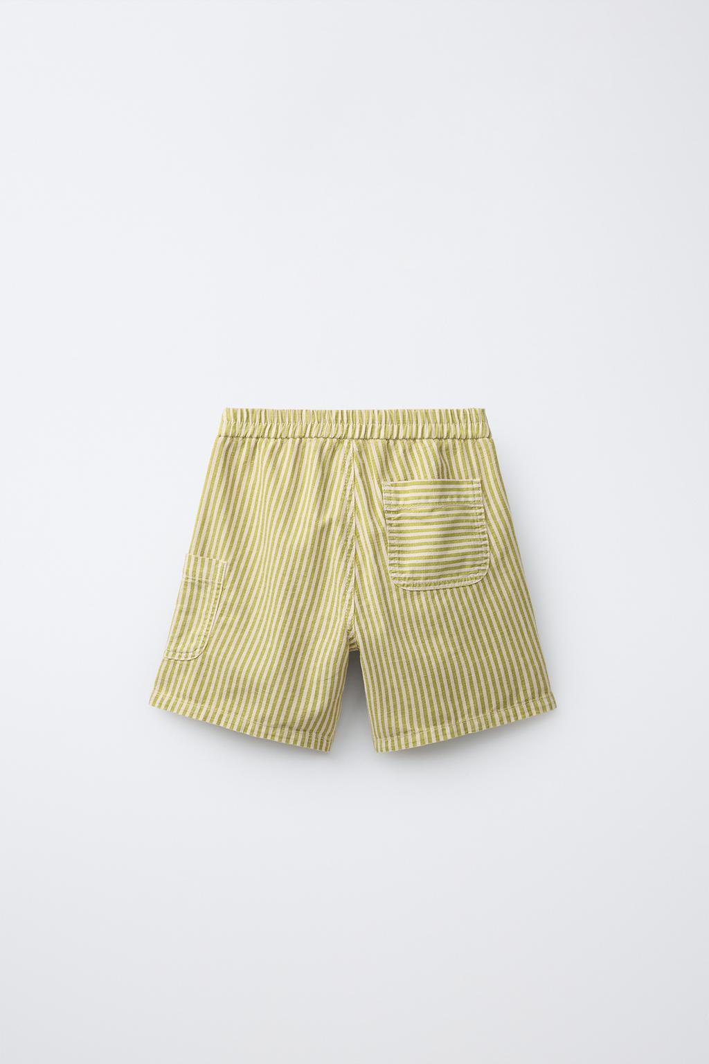 БЕРМУДЫ В ПОЛОСКУ ИЗ ХЛОПКА И ЛЬНА