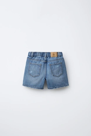 Джинсовые шорты Багги с разрезами