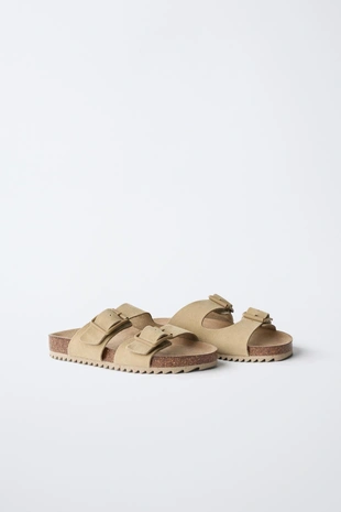 Кожаные сандалии с пряжками- Заказать в России