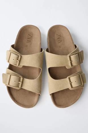 Кожаные сандалии с пряжками- Заказать в России