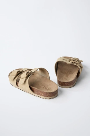 Кожаные сандалии с пряжками- Заказать в России