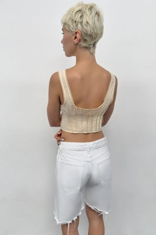 Джинсовые шорты Trf со средней посадкой и разрезами- Заказать в России