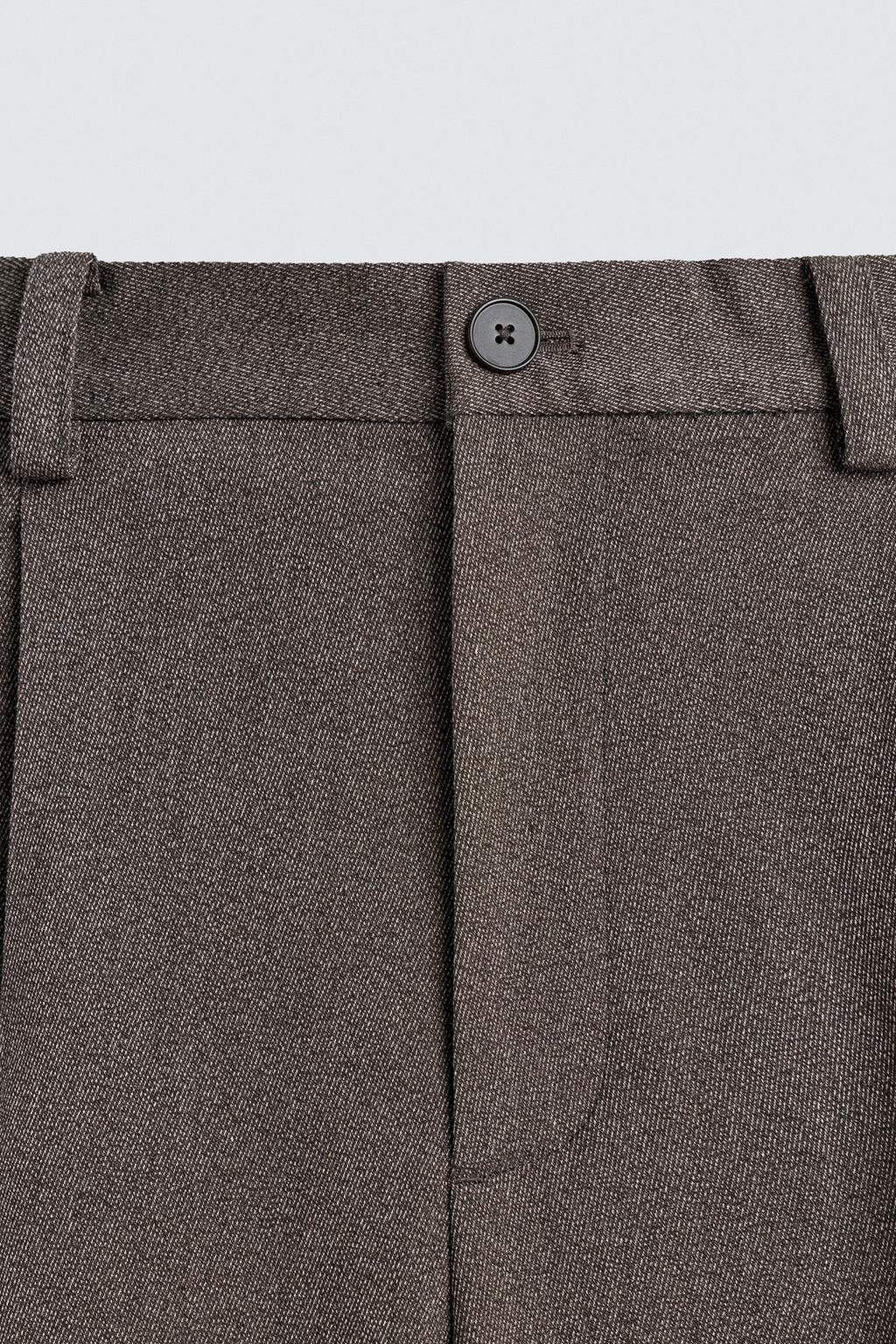 КОСТЮМНЫЕ БРЮКИ свободного кроя ИЗ РЕЛЬЕФНОЙ ТКАНИ