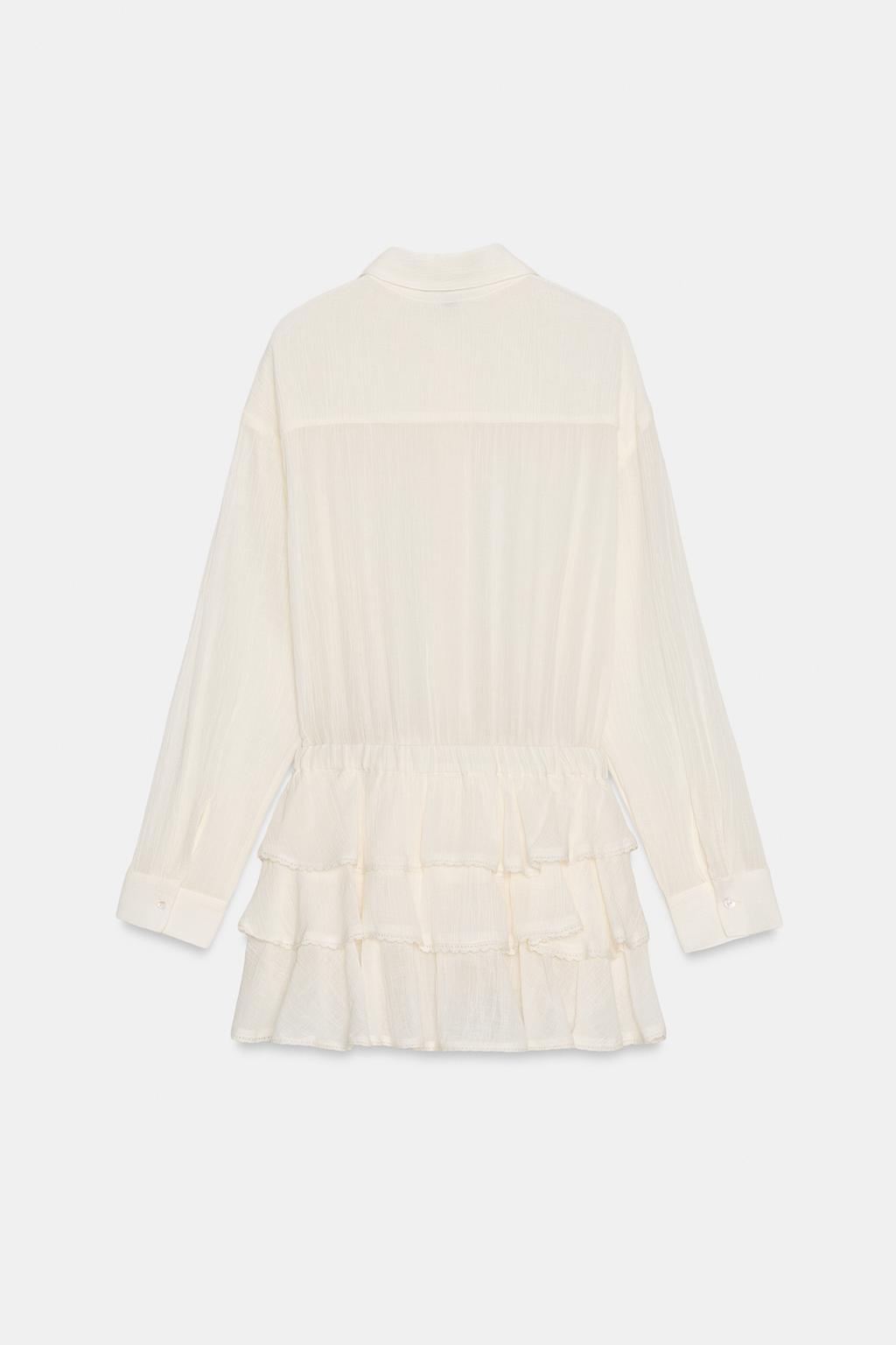 КОРОТКОЕ ПЛАТЬЕ ИЗ ГАЗА С ВОЛАНАМИ