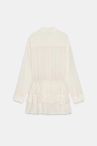 Короткое платье из газа с воланами- Заказать в России