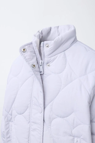 Стеганая куртка с принтом «сердца»- Заказать в России