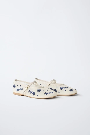 Балетки с вышивкой- Заказать в России