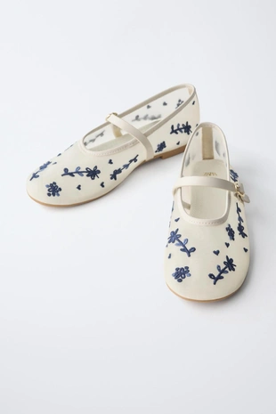 Балетки с вышивкой- Заказать в России