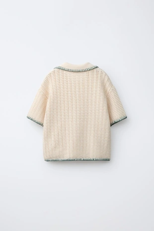 Трикотажное поло с декоративной строчкой- Заказать в России