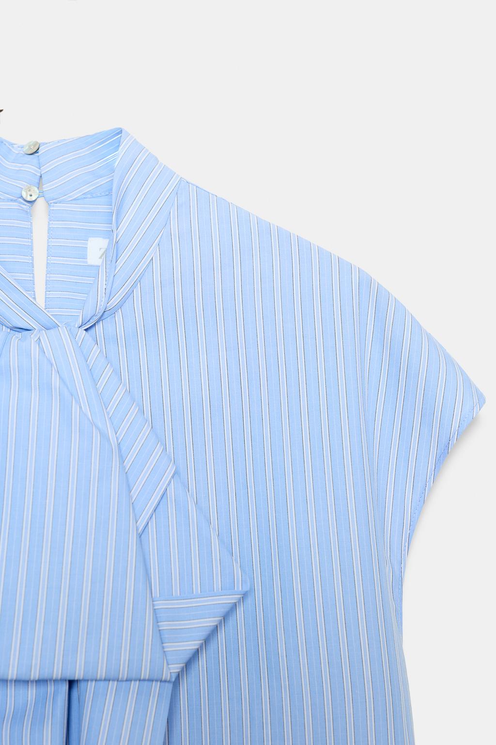 РУБАШКА В ПОЛОСКУ С ЗАВЯЗКАМИ — коллекция Zara «ZW»