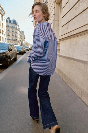 Рубашка Оксфорд в полоску- Заказать в России