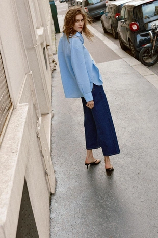 Рубашка оверсайз в полоску- Заказать в России