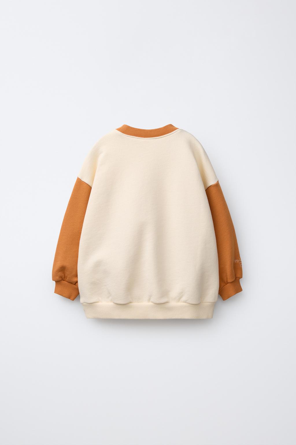 ТОЛСТОВКА КОЛОР-БЛОК С ВЫШИВКОЙ