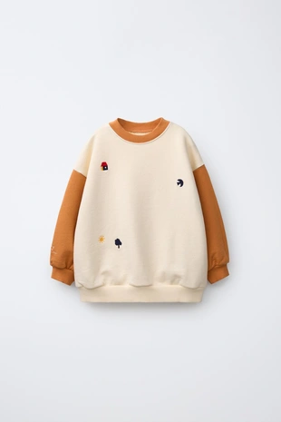 Толстовка колор-блок с вышивкой- Заказать в России