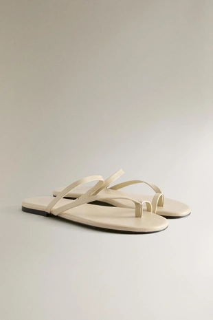 Сандалии из натуральной кожи с плоской подошвой- Заказать в России