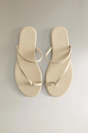 Сандалии из натуральной кожи с плоской подошвой- Заказать в России