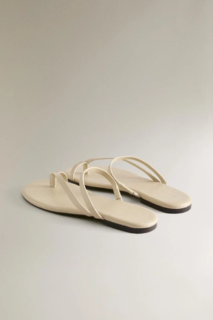 Сандалии из натуральной кожи с плоской подошвой- Заказать в России