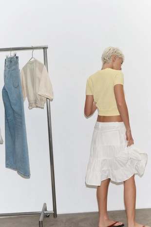 Юбка из льна с воланами- Заказать в России