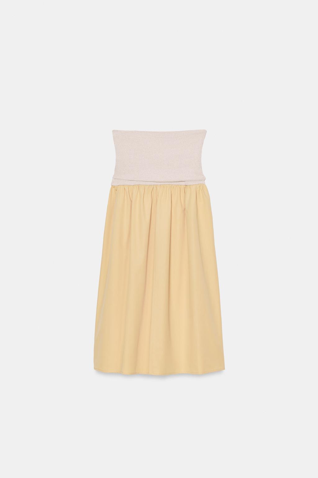 КОМБИНИРОВАННАЯ ЮБКА С ПОЯСОМ-КУШАКОМ