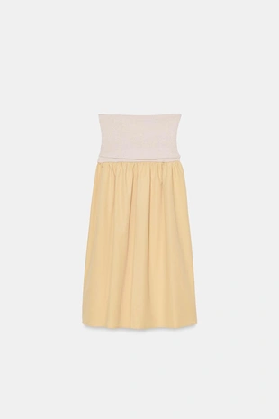 Комбинированная юбка с поясом-кушаком- Заказать в России