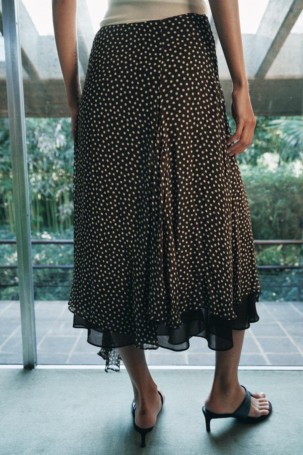 ЮБКА АСИММЕТРИЧНОГО КРОЯ В ГОРОШЕК — коллекция Zara «ZW»