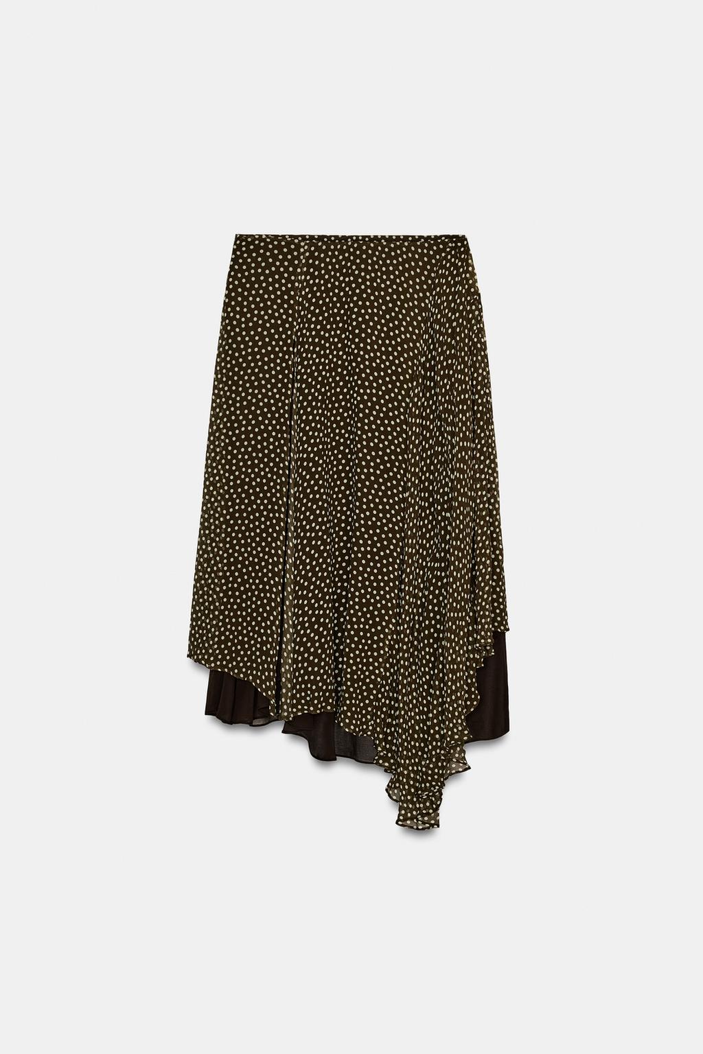 ЮБКА АСИММЕТРИЧНОГО КРОЯ В ГОРОШЕК — коллекция Zara «ZW»