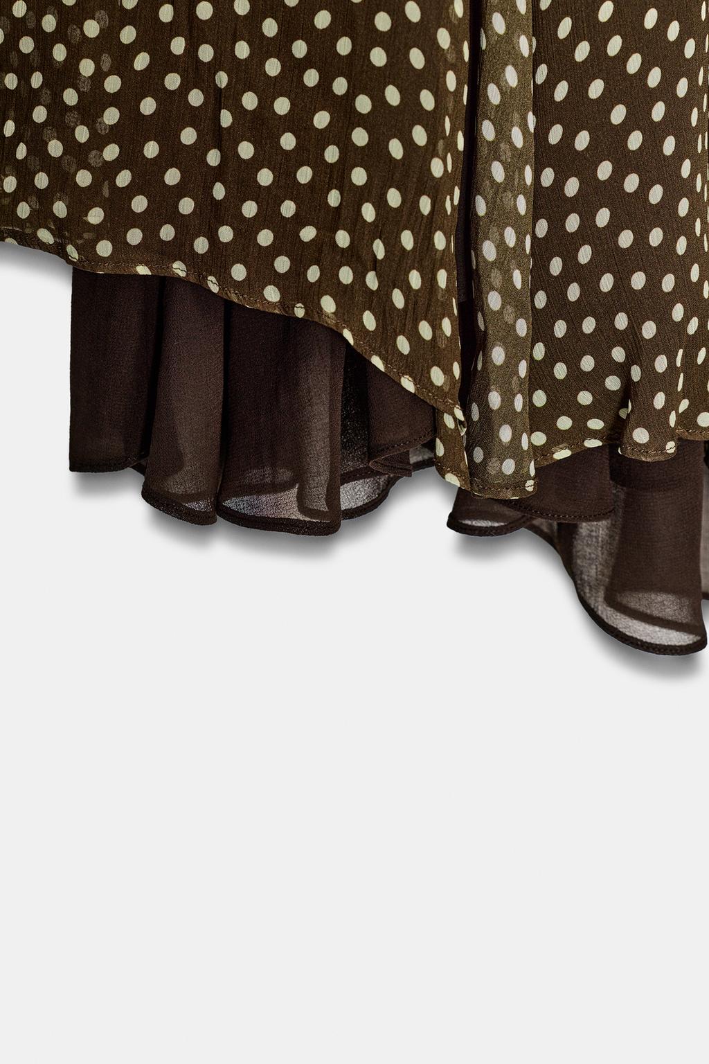 ЮБКА АСИММЕТРИЧНОГО КРОЯ В ГОРОШЕК — коллекция Zara «ZW»