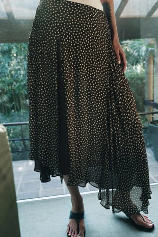 Юбка асимметричного кроя в горошек — коллекция Zara «Zw»- Заказать в России