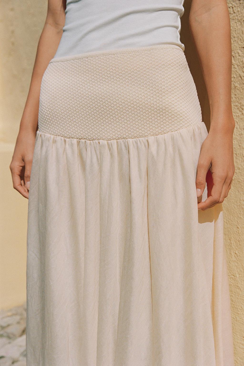 КОМБИНИРОВАННАЯ ТРИКОТАЖНАЯ ЮБКА-БАЛЛОН