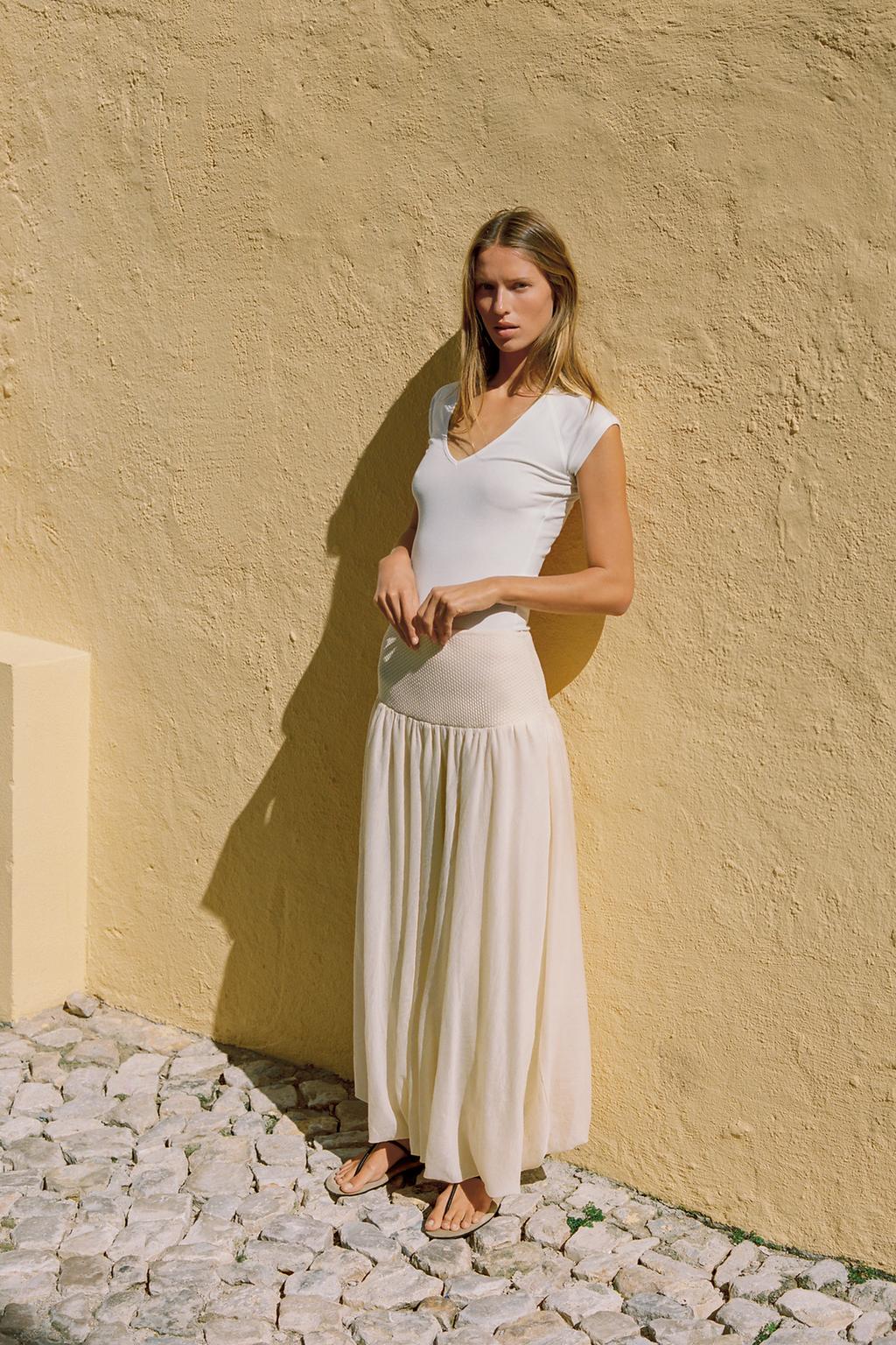 КОМБИНИРОВАННАЯ ТРИКОТАЖНАЯ ЮБКА-БАЛЛОН