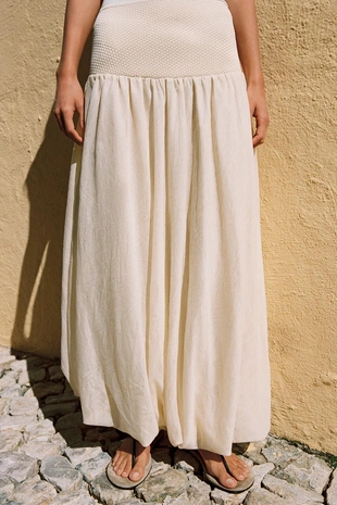 Комбинированная трикотажная юбка-баллон- Заказать в России