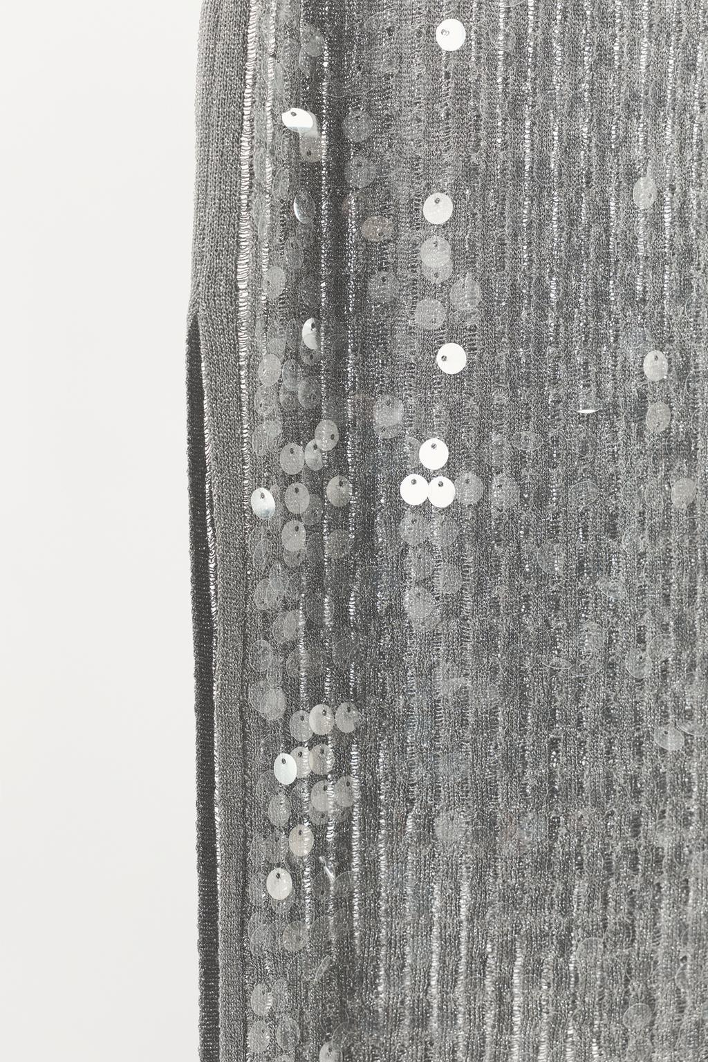 ЮБКА МИДИ С ПАЙЕТКАМИ И РАЗРЕЗОМ