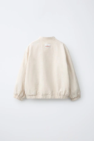 Бомбер из хлопка и льна