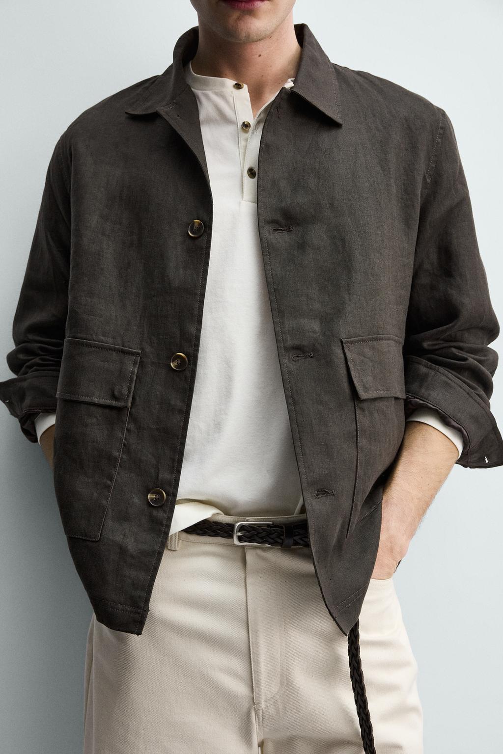 КУРТКА-РУБАШКА ИЗ 100% ЛЬНА