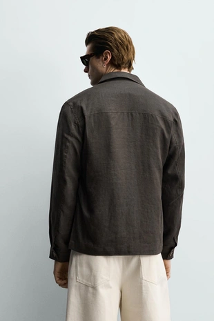 Куртка-рубашка из 100% льна