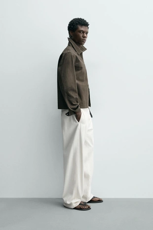 Куртка-рубашка классического кроя с молнией- Заказать в России