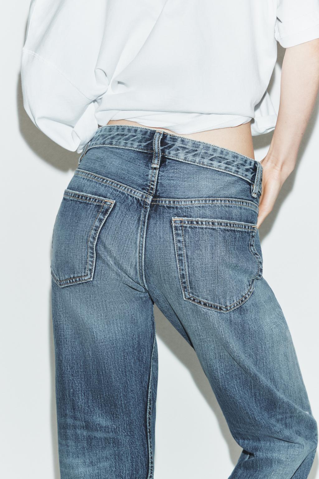 ДЖИНСЫ TRF ПРЯМОГО КРОЯ С ОТВОРОТАМИ И СРЕДНЕЙ ПОСАДКОЙ