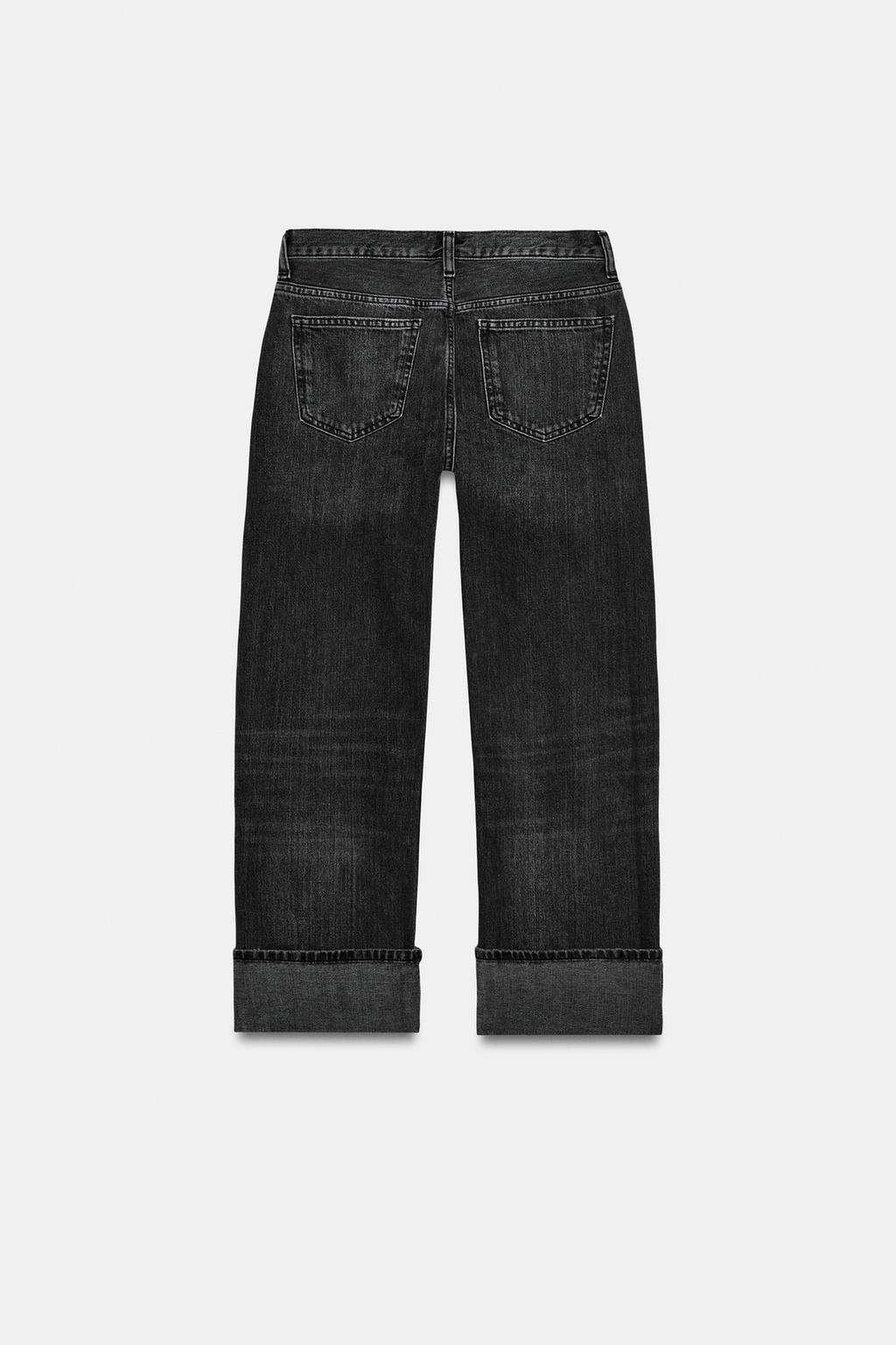 ДЖИНСЫ TRF ПРЯМОГО КРОЯ С ОТВОРОТАМИ И СРЕДНЕЙ ПОСАДКОЙ