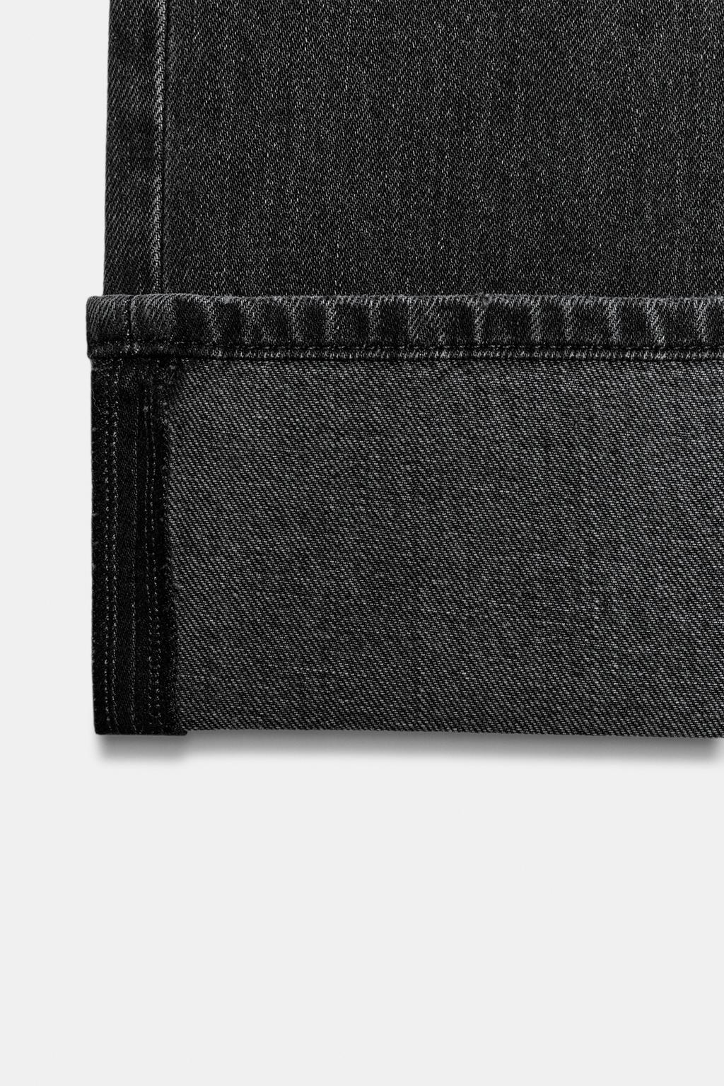 ДЖИНСЫ TRF ПРЯМОГО КРОЯ С ОТВОРОТАМИ И СРЕДНЕЙ ПОСАДКОЙ