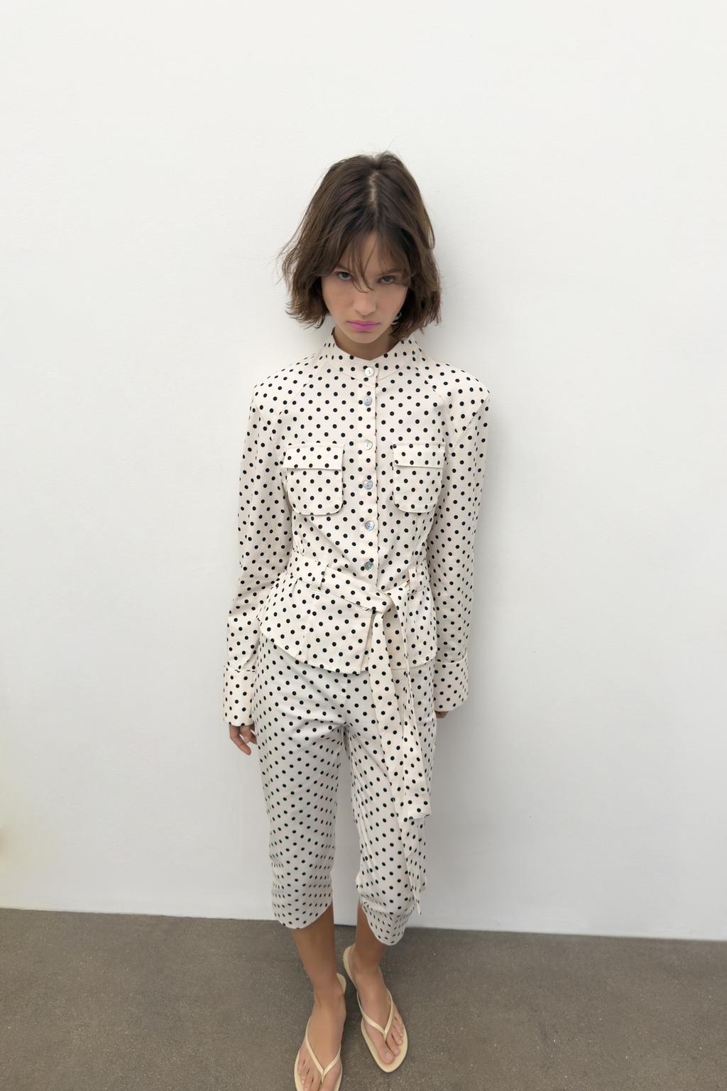 БРЮКИ КАПРИ В ГОРОШЕК