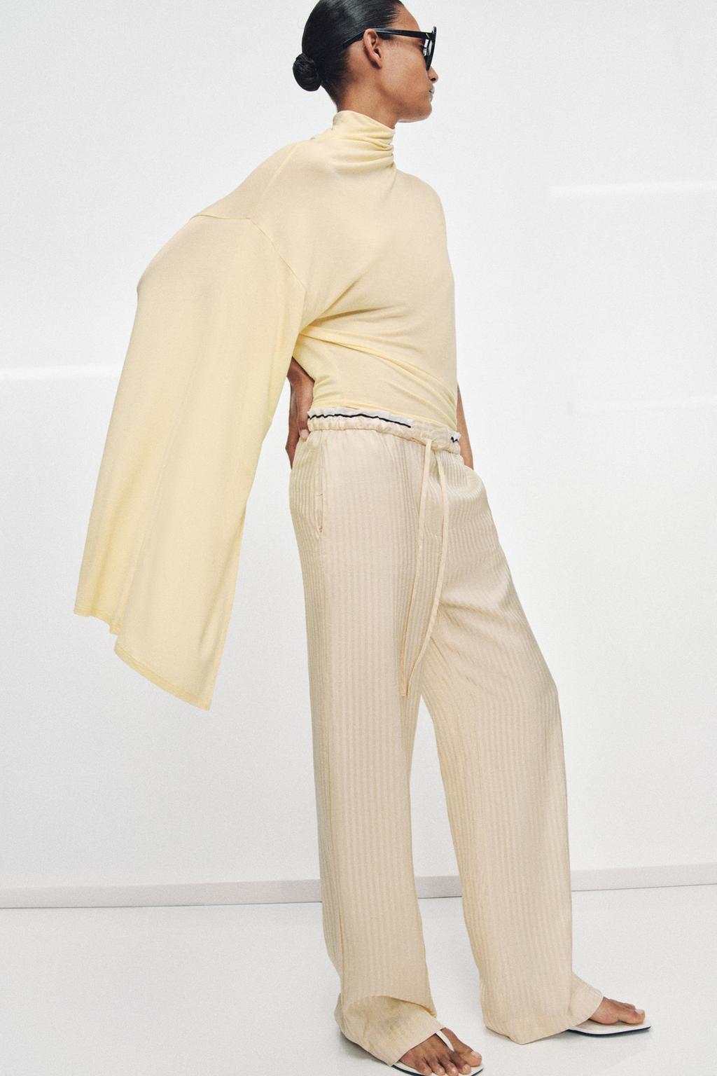 ЖАККАРДОВЫЕ БРЮКИ В ПИЖАМНОМ СТИЛЕ — коллекция Zara «ZW»