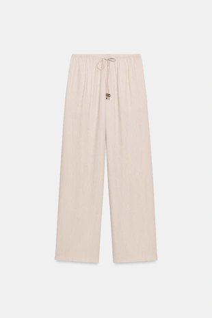 Брюки прямого кроя из струящейся ткани- Заказать в России